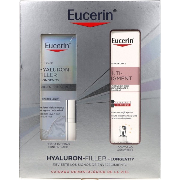 Eucerin Pack Hyaluron-Filler + Longevity Epigenetic Serum + Anti-Pigment Contorno De Ojos 30ml + 15ml